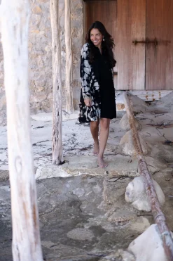 Pullover Kleid Coleta Schwarz Tie Dye