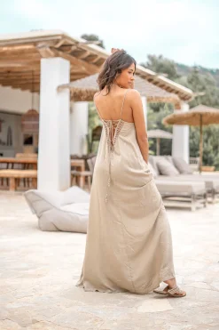 Riemenkleid Eli Taupe