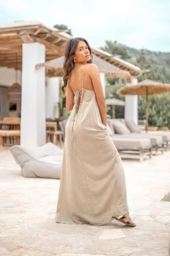 Riemenkleid Eli Taupe