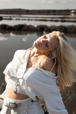 Seth Cropped Bluse Beige