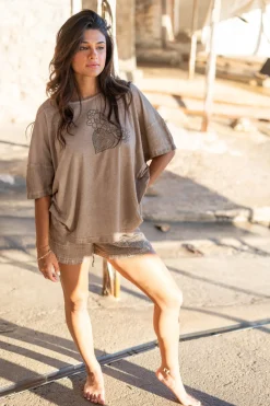 Shirt Square Jersey Taupe