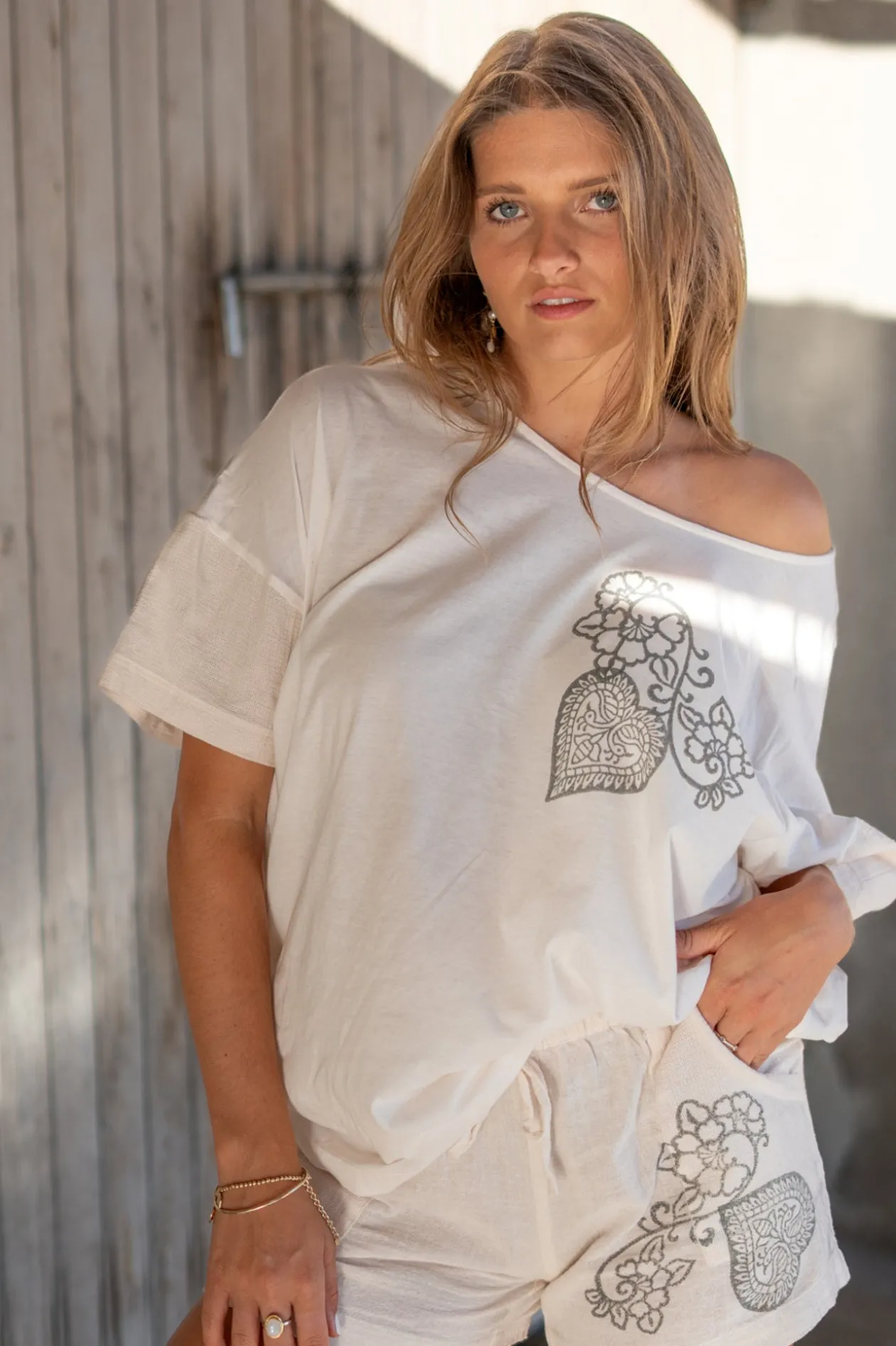 Shirt Square Jersey Weiß