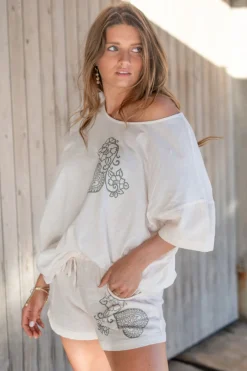 Shirt Square Jersey Weiß