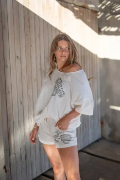 Shirt Square Jersey Weiß