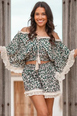 Shorts Ana Leopard Schwarz