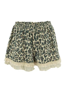 Shorts Ana Leopard Schwarz