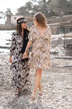 Slipper Inessa Barock Schwarzer Druck