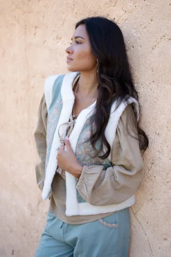 Strickjacke Corazon Steinblau