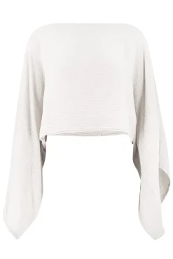 Top Wide Linen Weiß