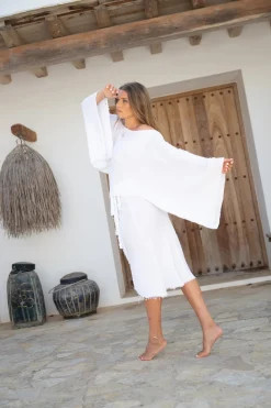 Top Wide Linen Weiß