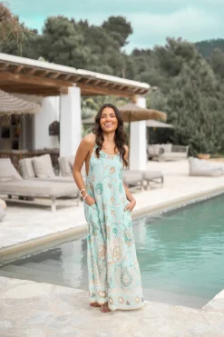 Trägerkleid Chalina Flower Aqua