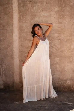 Trägerkleid Gigi Stripe Ecru