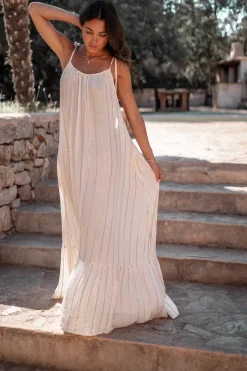 Trägerkleid Gigi Stripe Ecru