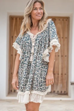 Tunika Ana Leopard Schwarz