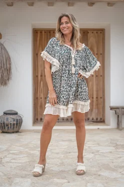 Tunika Ana Leopard Schwarz
