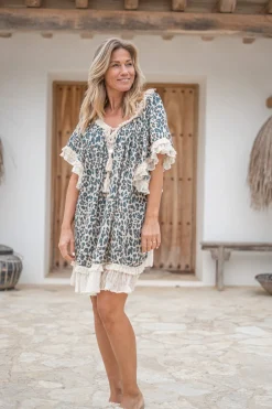 Tunika Ana Leopard Schwarz