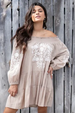 Tunika Elena Bordado Helles Taupe