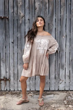 Tunika Elena Bordado Helles Taupe