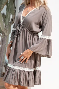 Tunika Isabella gehäkelt Taupe