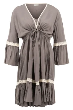 Tunika Isabella gehäkelt Taupe