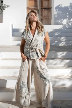 Vena Floral Elfenbein Hose