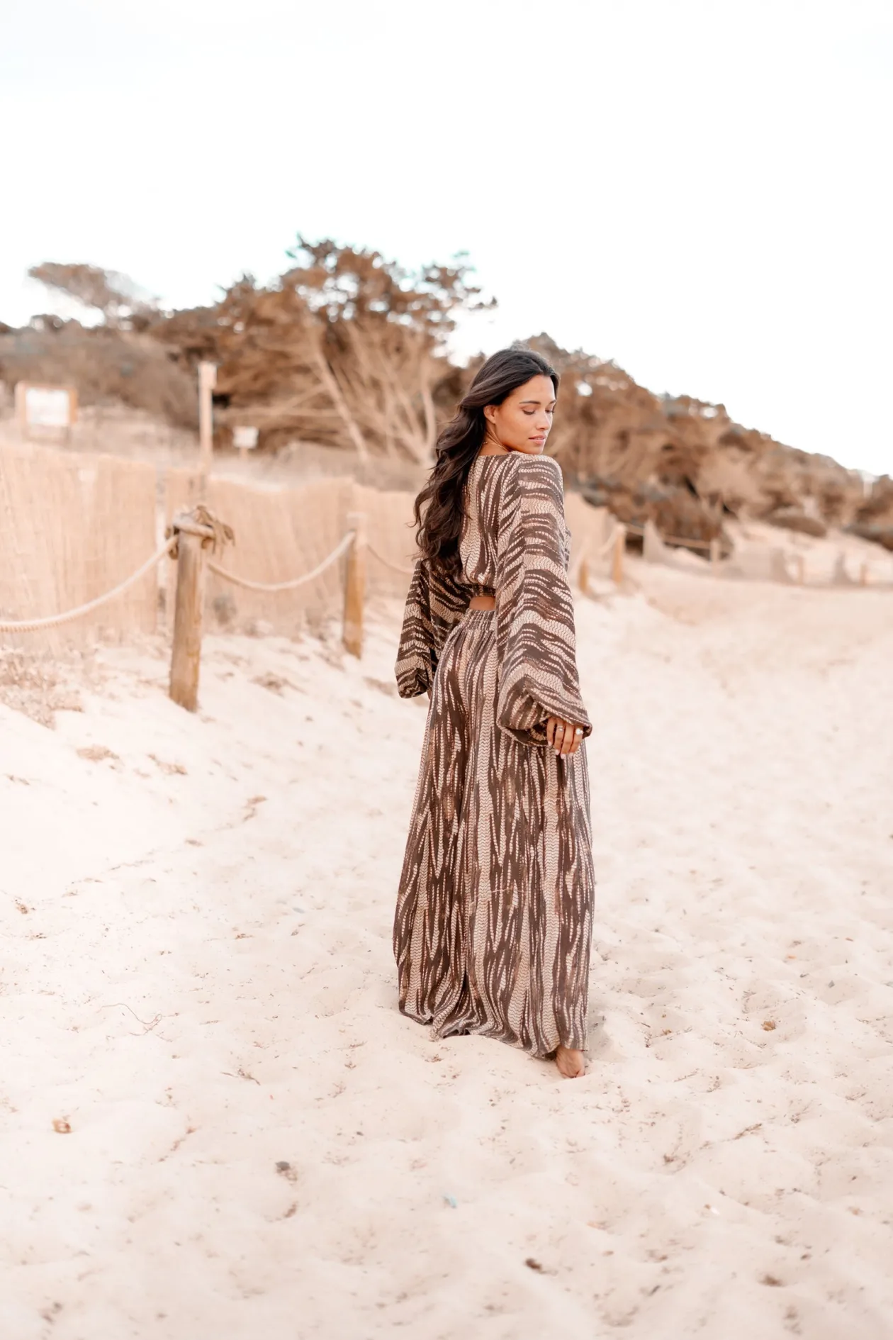 Weite Hose Emika Braun Print