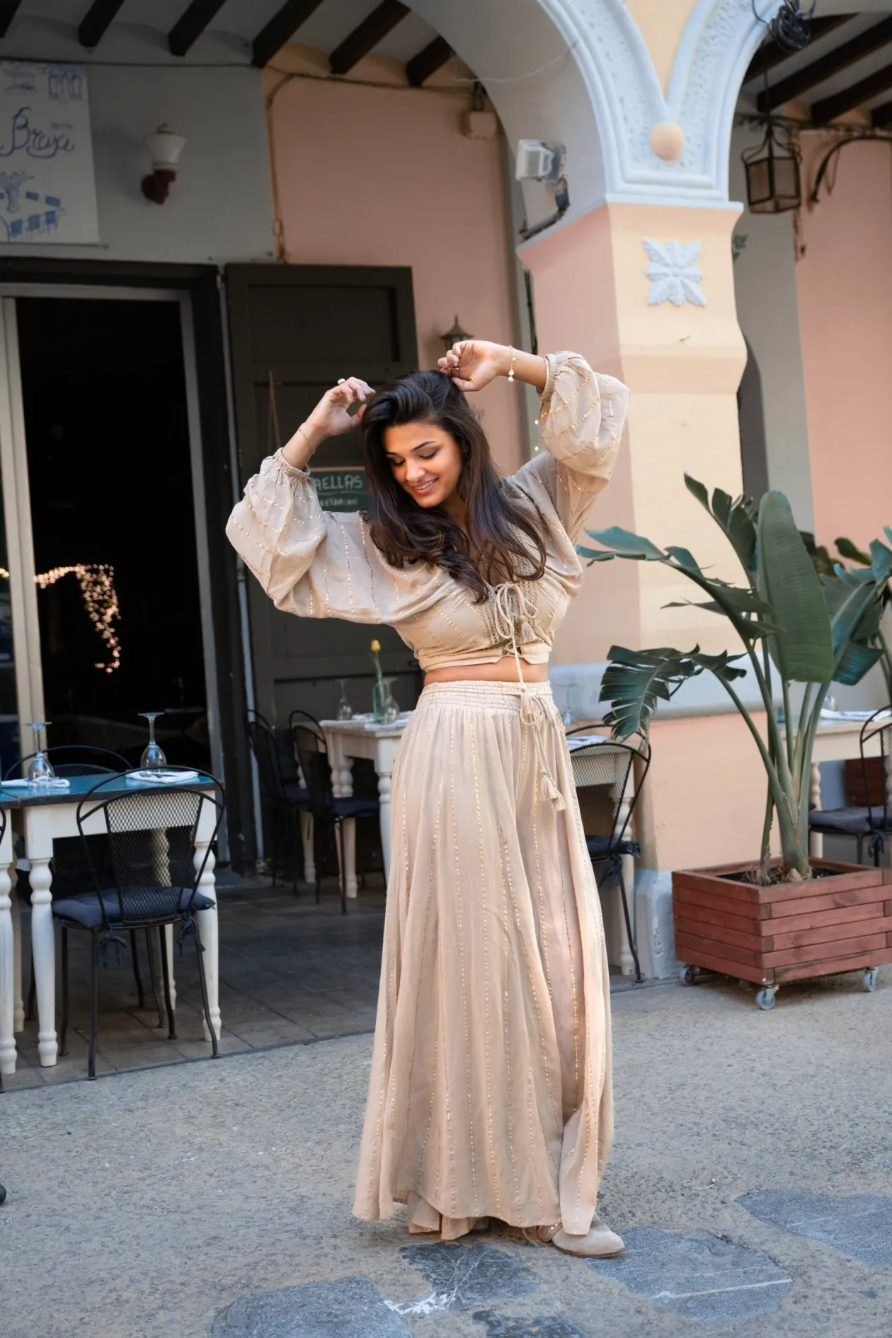 Weite Hose Emika Light Taupe