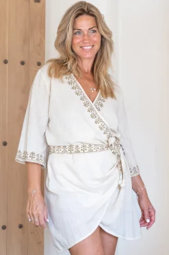 Wickelkleid Soof Scorva Ecru