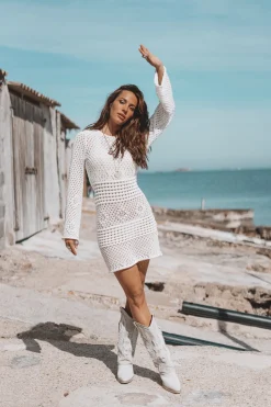 Zayn Ajour Sommerkleid Off White