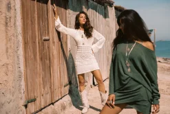 Zayn Ajour Sommerkleid Off White