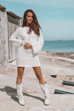 Zayn Ajour Sommerkleid Off White