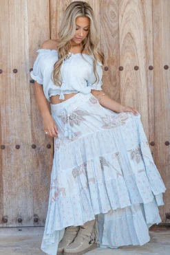 Zigeunerrock Charlota Blassblauer Druck