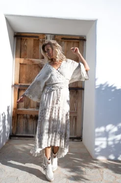 Zigeunerrock Charlota Elfenbeinfarbener Druck