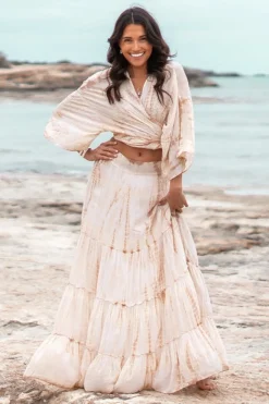 Zigeunerrock Lucia Tie Dye Taupe