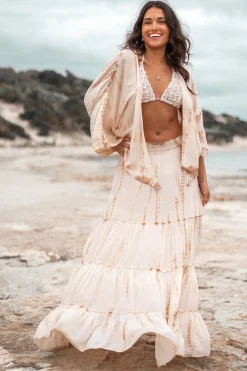 Zigeunerrock Lucia Tie Dye Taupe