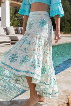 Zigeunerrock Spiegel Aqua